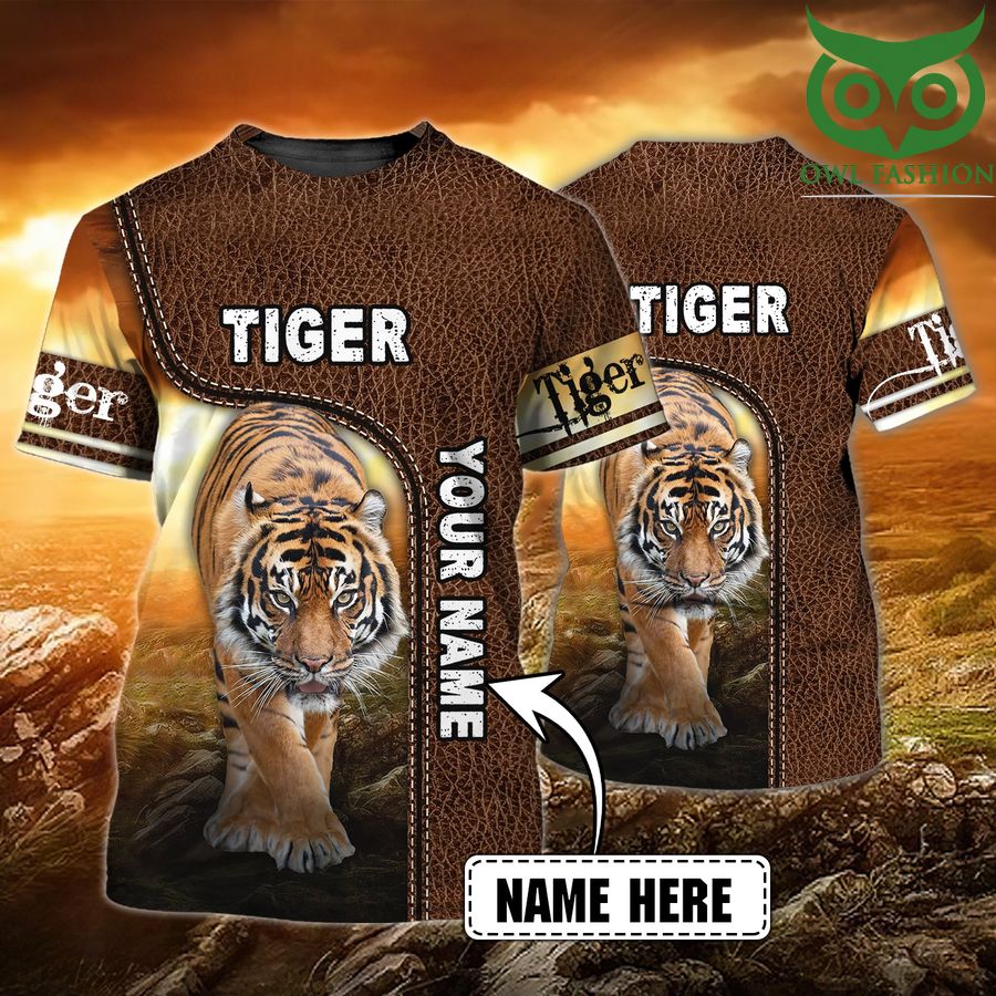 Tiger looks prey Personalized Name 3D Tshirt 