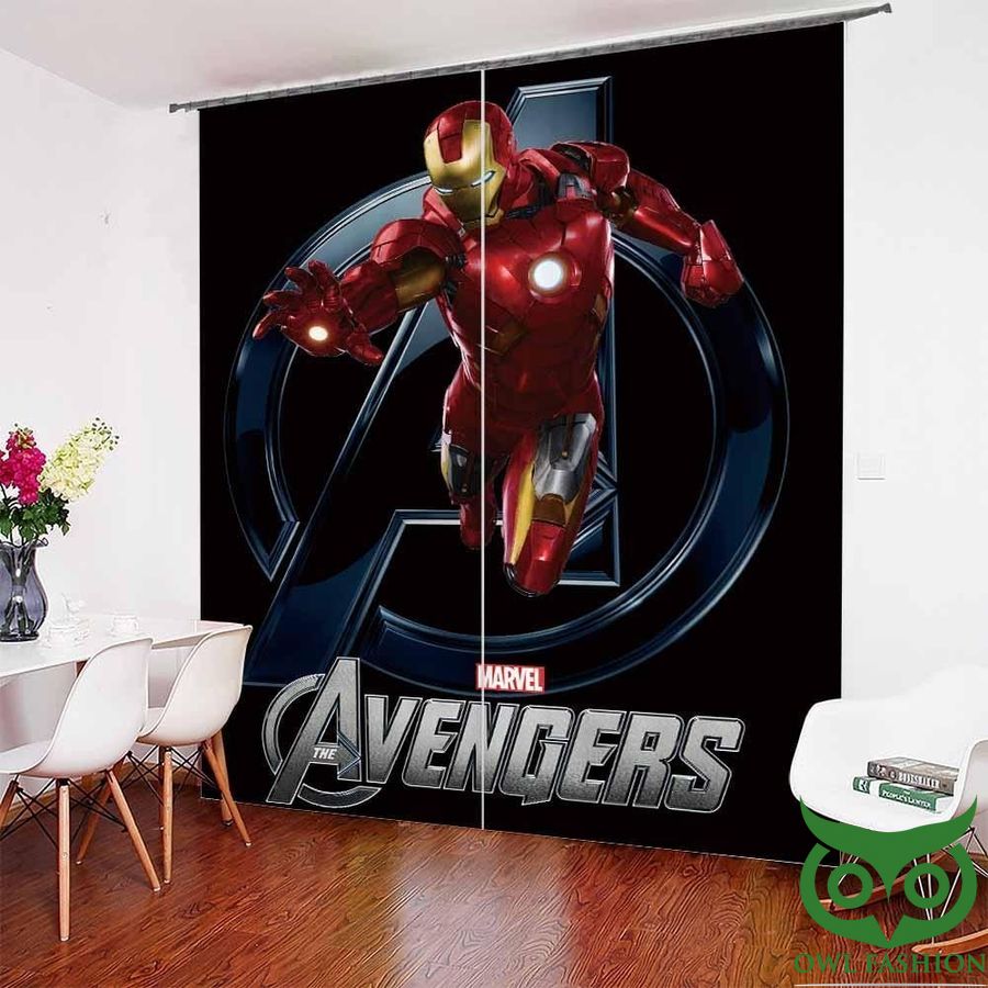 Marvel Avenger Iron Man Dark Blue Window Curtain
