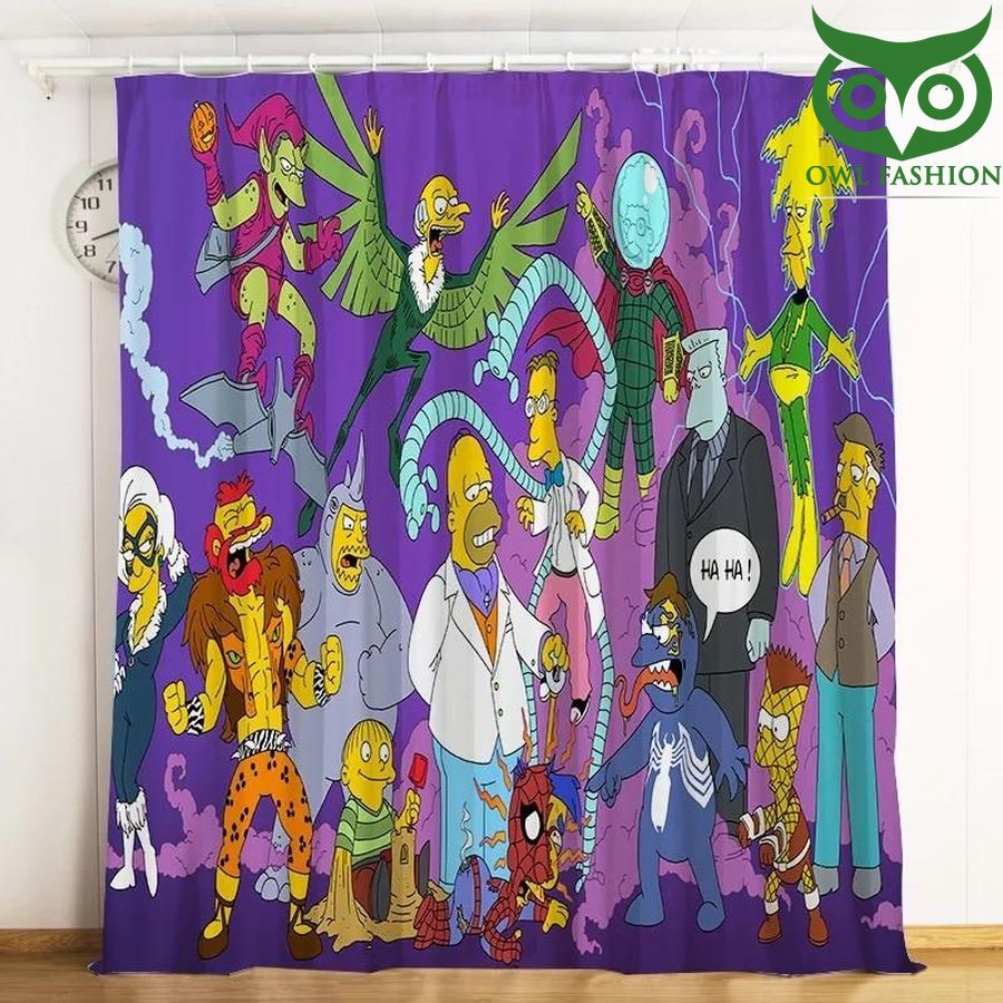 Simpsons Friends 3d Printed Shower Curtain 
