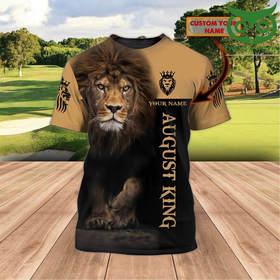 August King lion Personalized Name 3D Tshirt 
