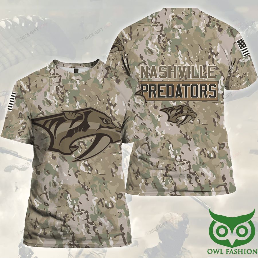 230 NHL Nashville Predators Camouflage 3D T shirt
