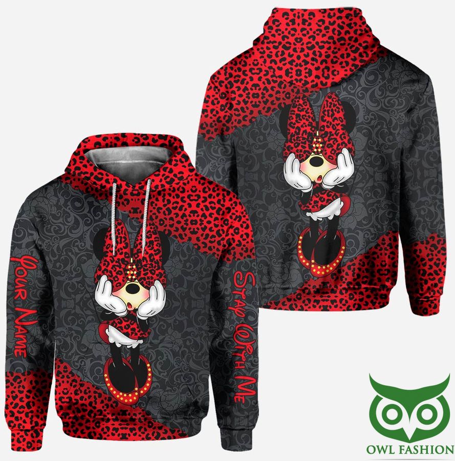 8 Custom Name Lovely Mickey Red 3D Hoodie