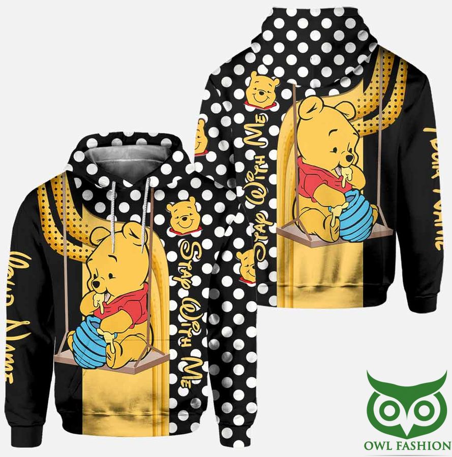 Custom Name Winnie The Pooh Stay With Me 3D Hoodie