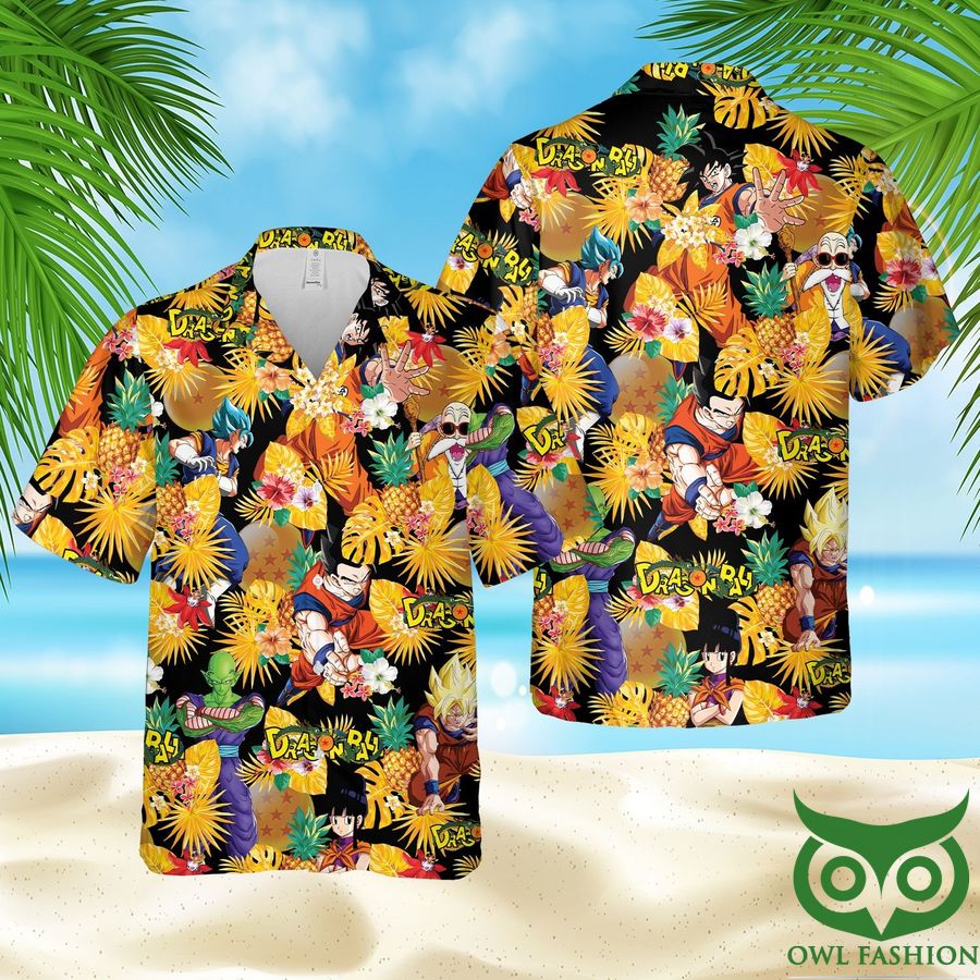 Dragon Ball Yellow Pineapple Tropical Hawaiian Shirt and Shorts