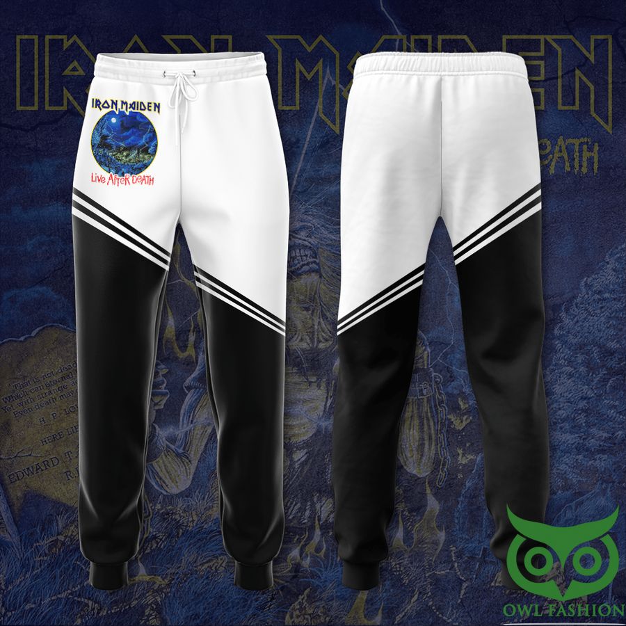 Iron Maiden Black and White with Stripes 3D Sweatpants