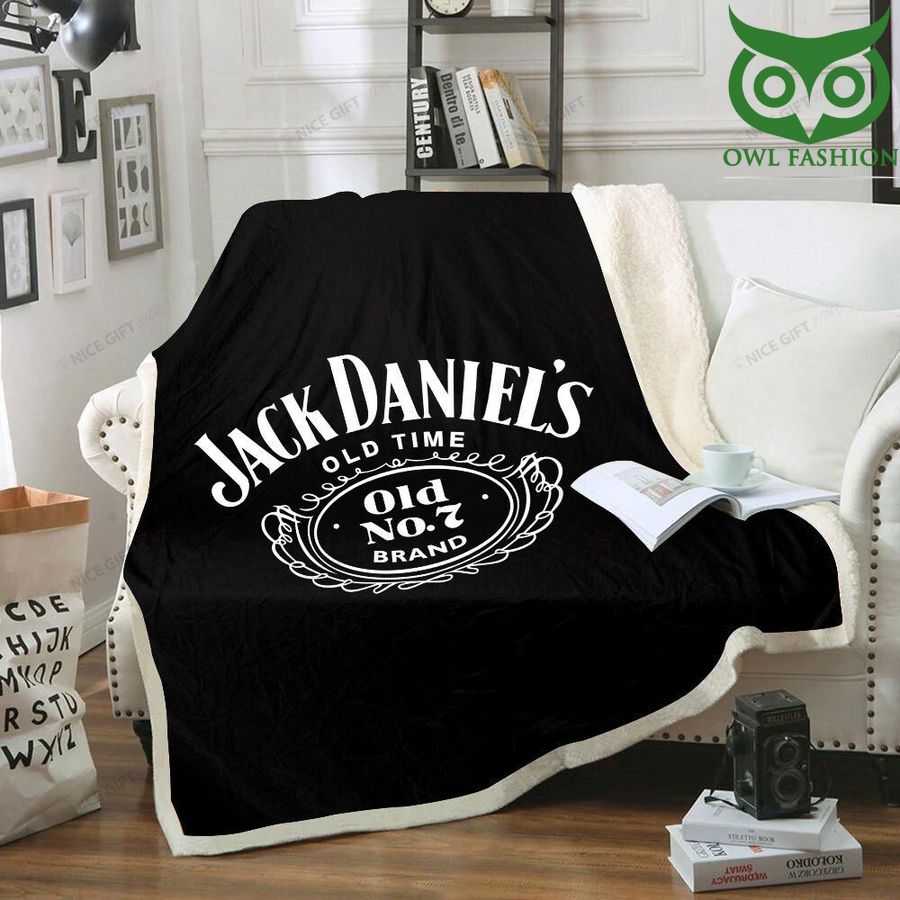 Jack Daniel's Old time no 7 brand black Fleece Blanket 