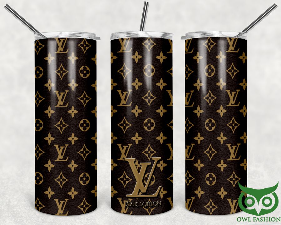Louis Vuitton Monogram Pattern Black Tumbler