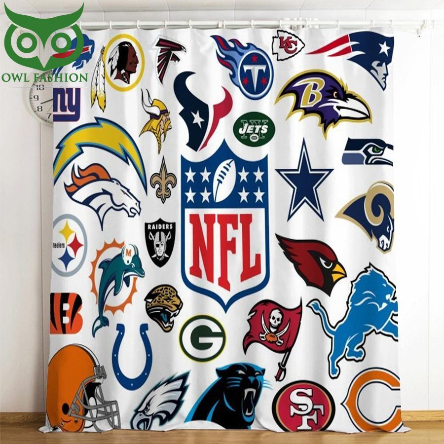 Nfl Football Logo Teams On White Background Window curtain decoration room limited edition
