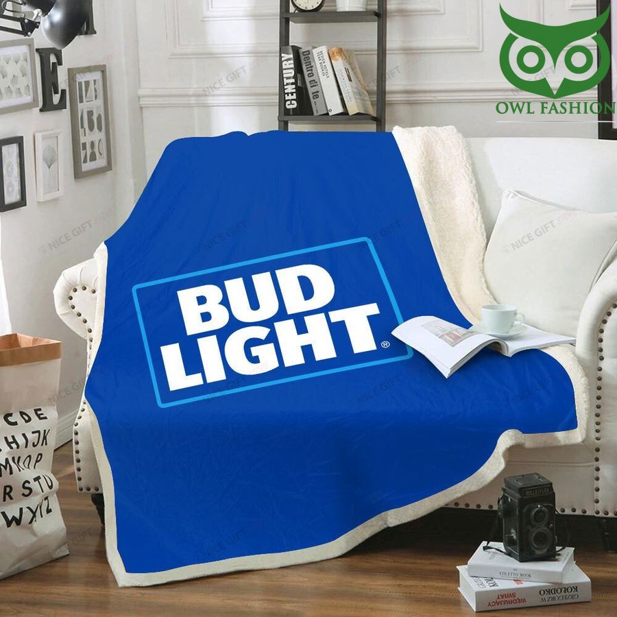 Bud Light blue Fleece Blanket 