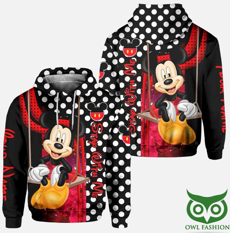 Custom Name Mickey mouse Red and Black 3D Hoodie