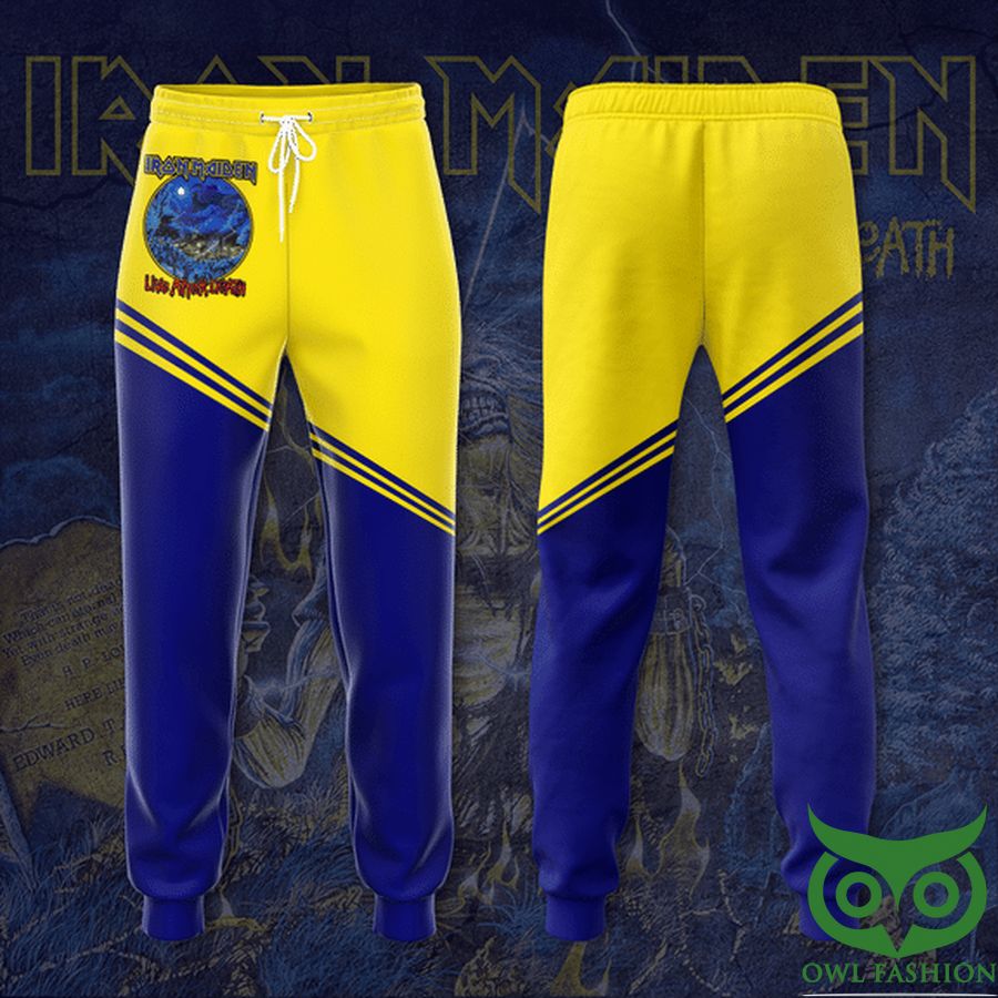 Iron Maiden Yellow and Blue with Stripes 3D Sweatpants