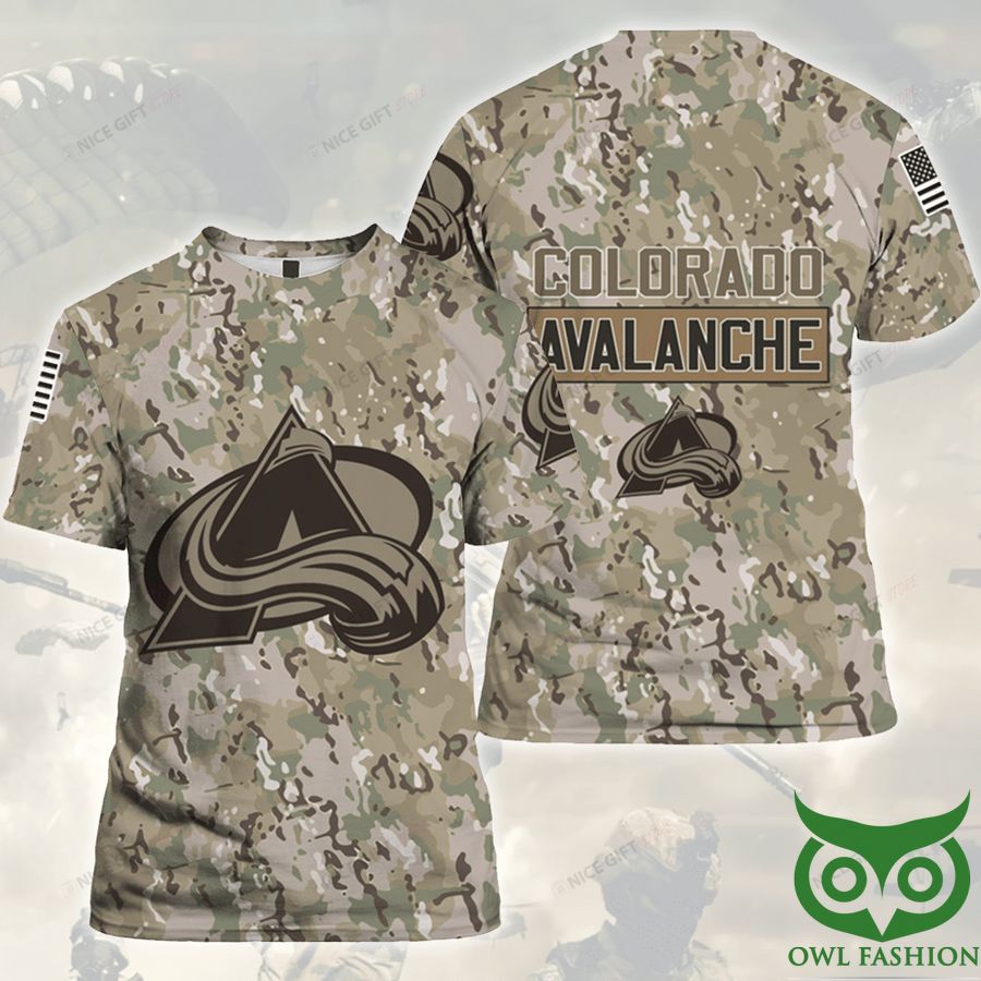 NHL Colorado Avalanche Camouflage 3D T-shirt