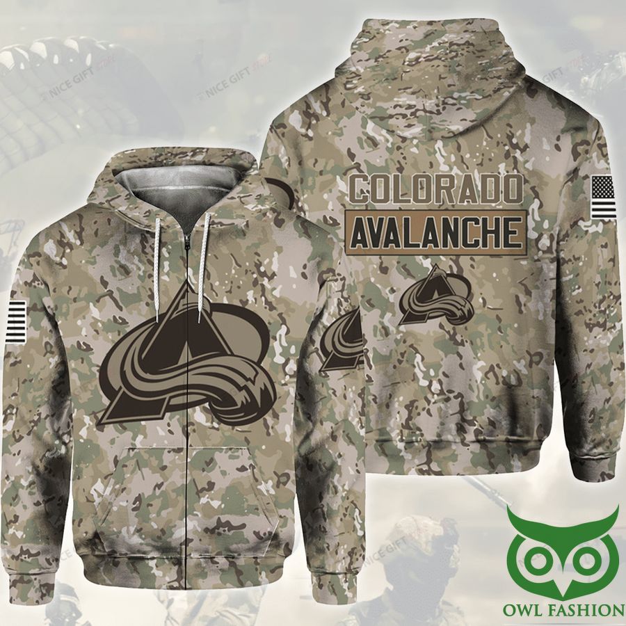 NHL Colorado Avalanche Camouflage 3D Zip Hoodie