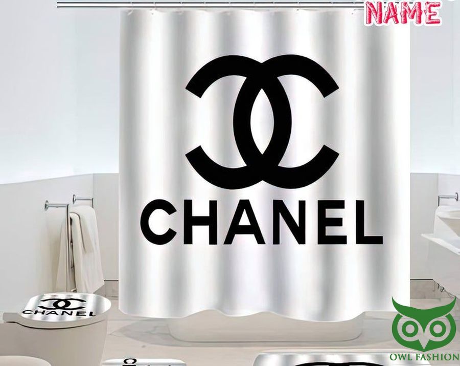 Chanel Luxury Basic White with Black Logo Window Curtain