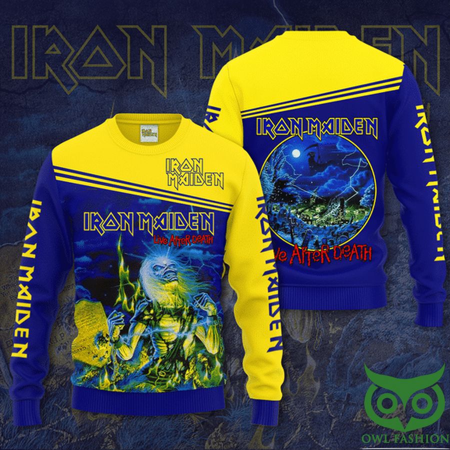Iron Maiden Monster Yellow and Blue 3D Sweatshirt