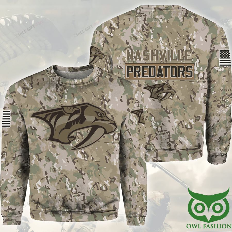 NHL Nashville Predators Camouflage Crewneck Sweatshirt