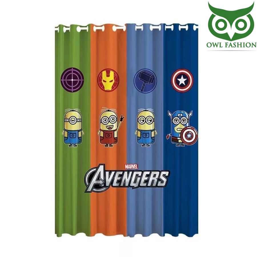 Despicable Me Minions Avengers 3d Printed Window Curtains Home Decor