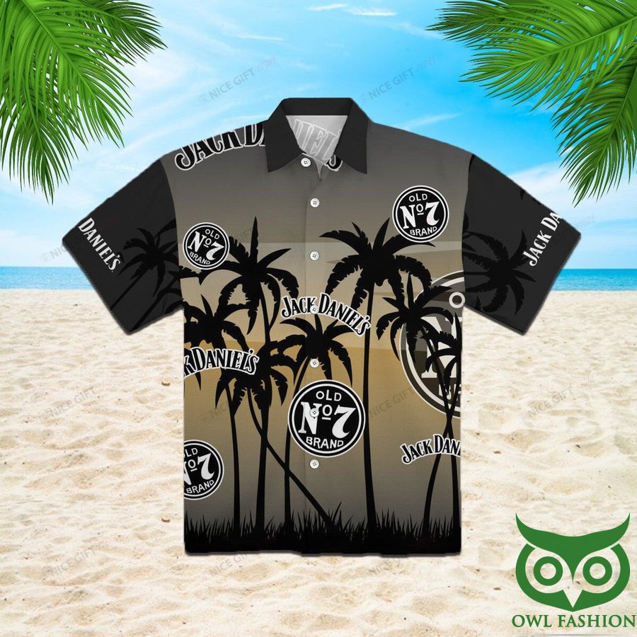 Jack Daniel's Gradient Black Hawaiian Shirt