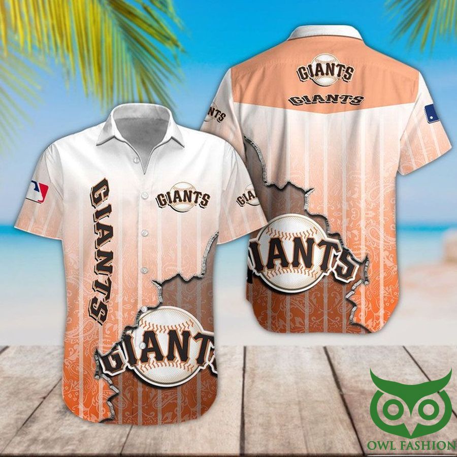San Francisco Giants White Orange Logo Hawaiian Shirt