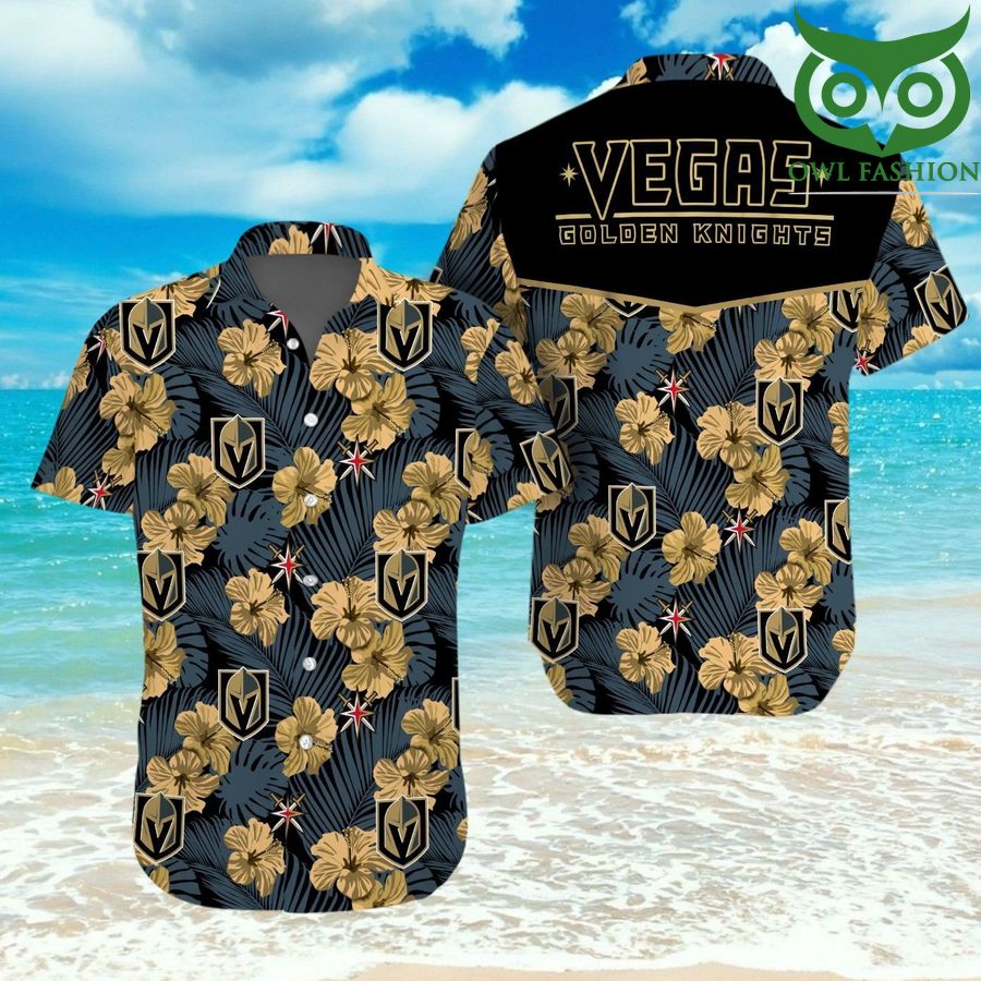 Vegas Golden Knights floral Hawaiian Shirt