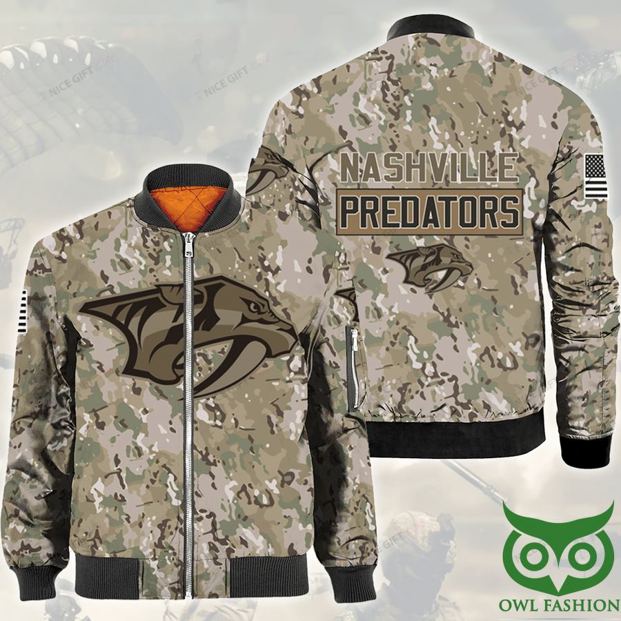 NHL Nashville Predators Camouflage Bomber Jacket