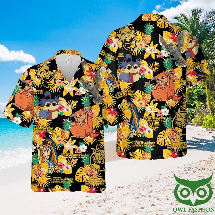 Labyrinth Animal Tropical Pineapple Hawaiian Shirt anf Shorts