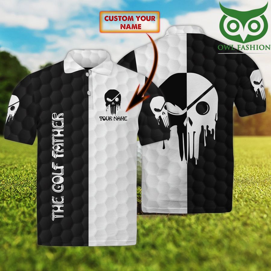 The Golf Father skull personalized 3D Polo shirt