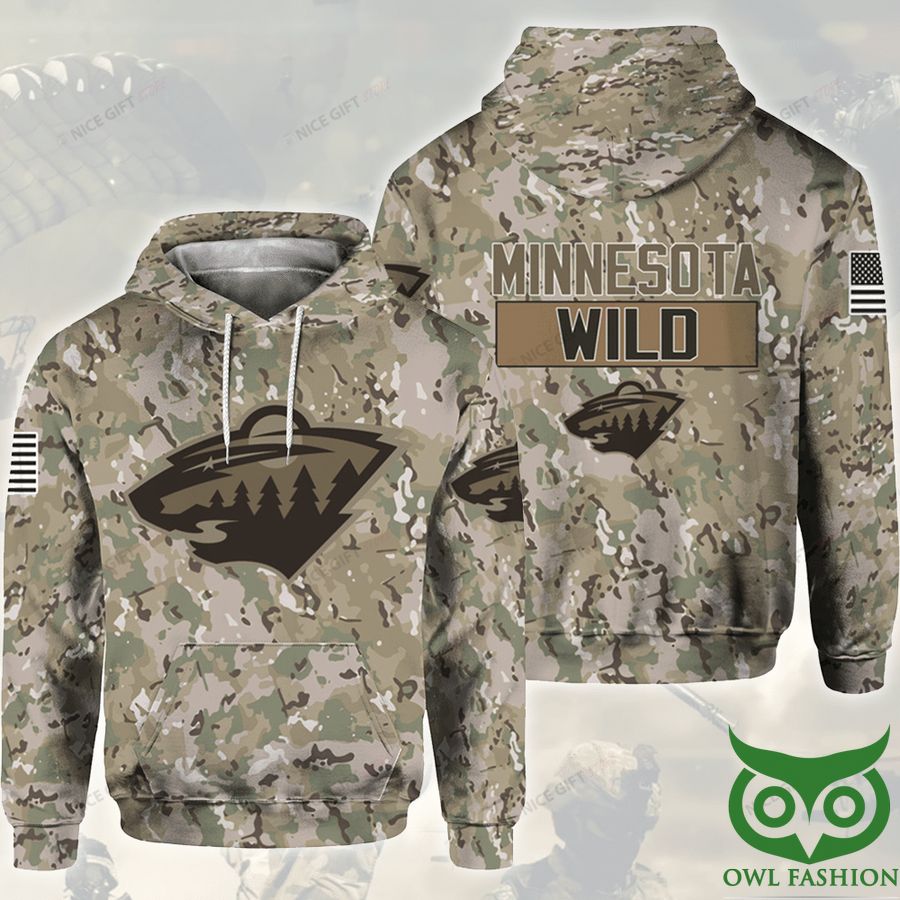 NHL Minnesota Wild Camouflage 3D Hoodie