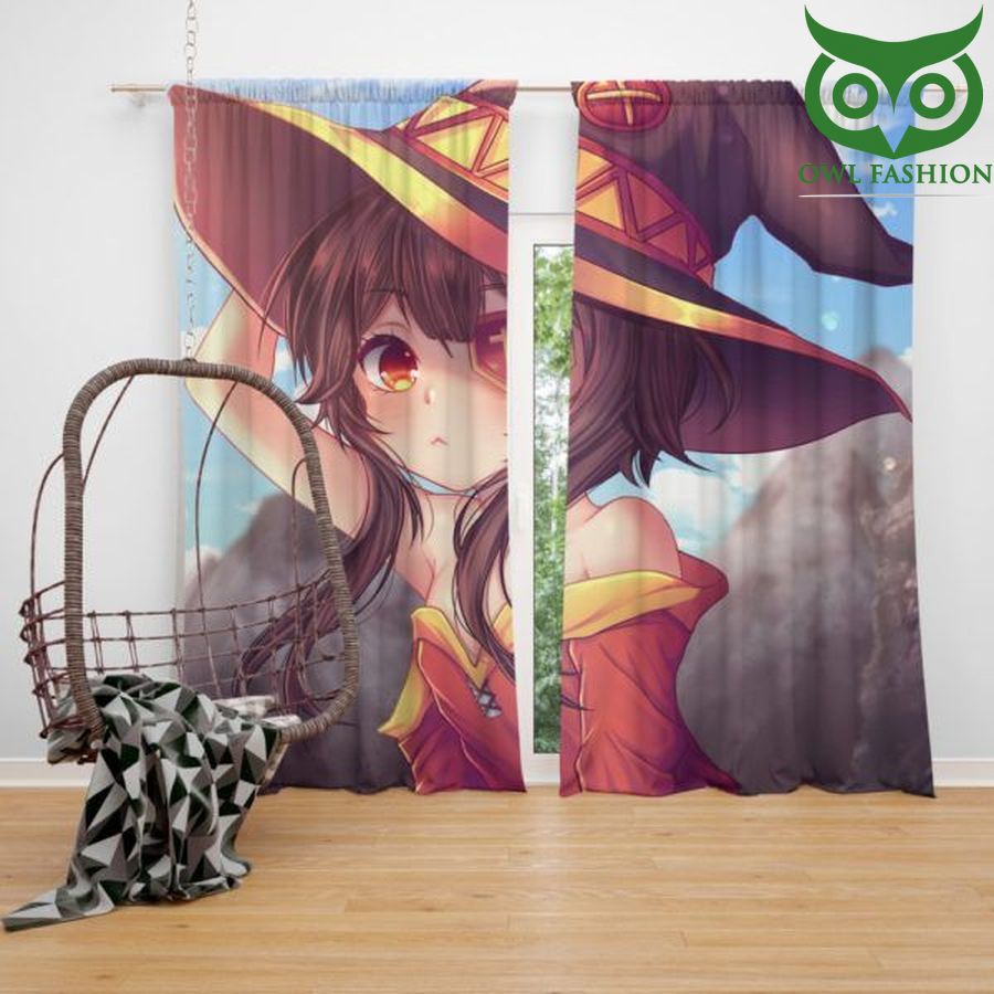 Megumin Konosuba Fairy Tail Anime Bedroom Window Curtains Home Decor