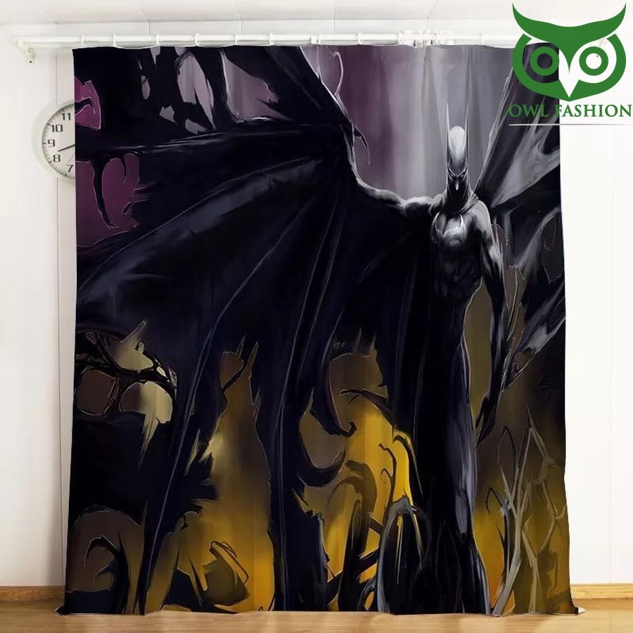 Black Batman Superhero 3d Printed Window Curtains Home Decor