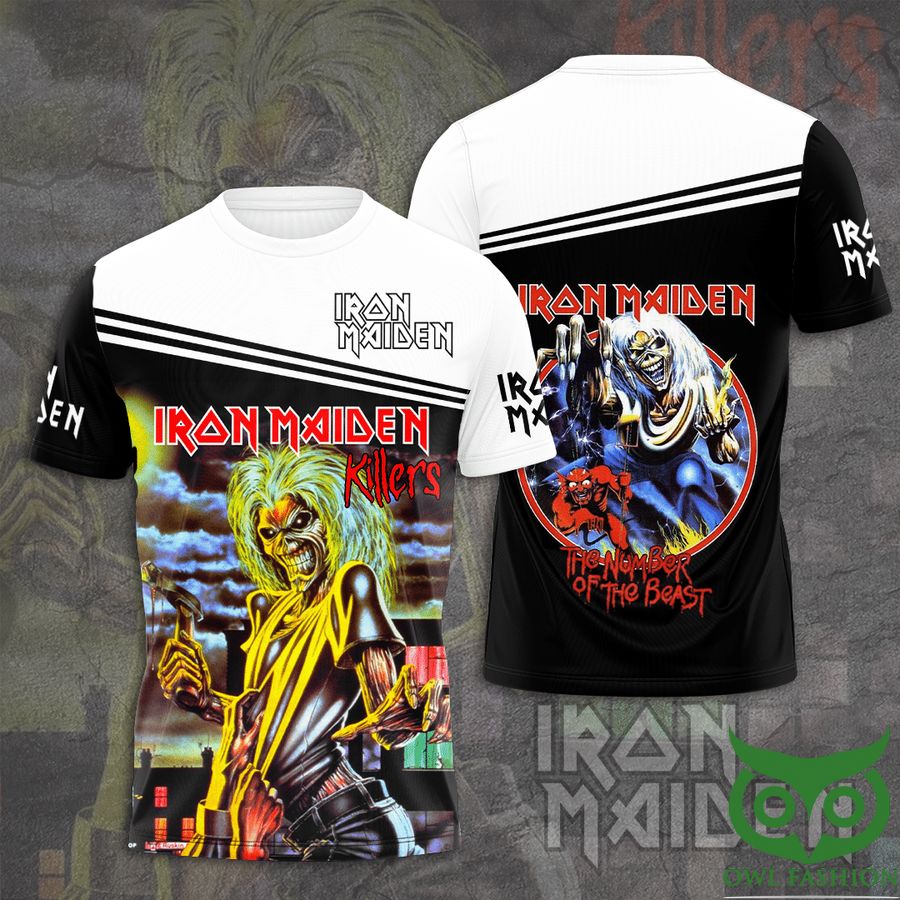 Iron Maiden Black n White Killer Character 3D T-Shirt