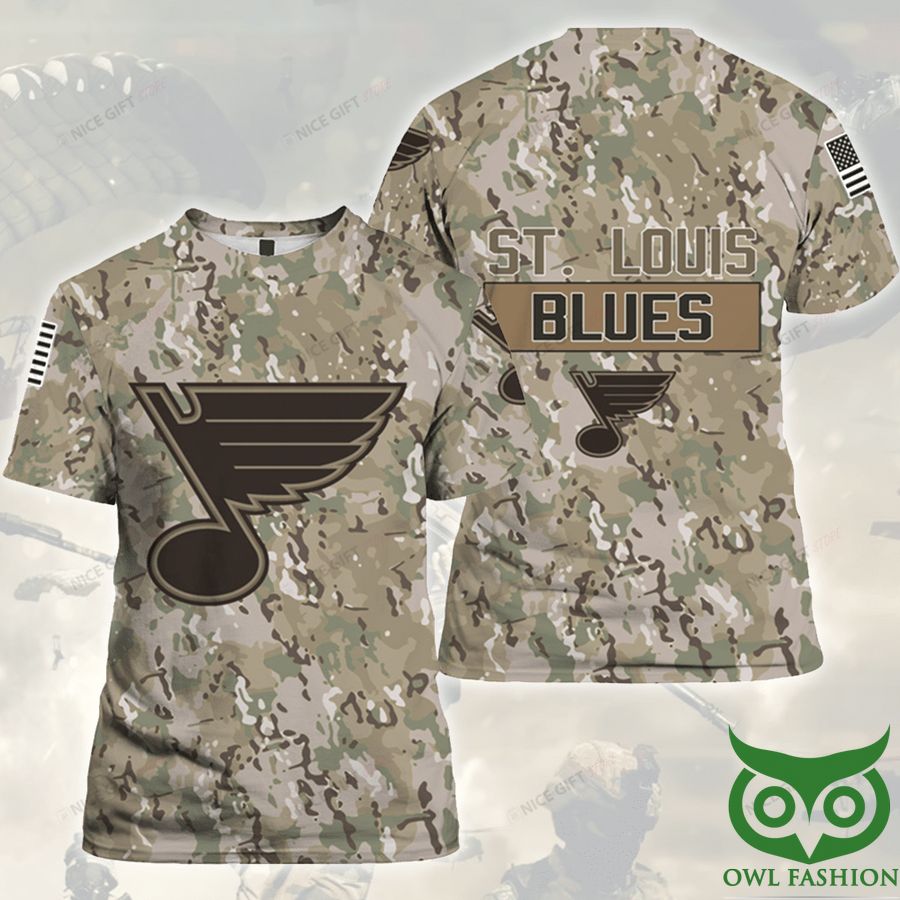 NHL St. Louis Blues Camouflage 3D T-shirt