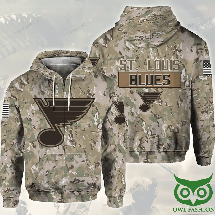NHL St. Louis Blues Camouflage 3D Zip Hoodie