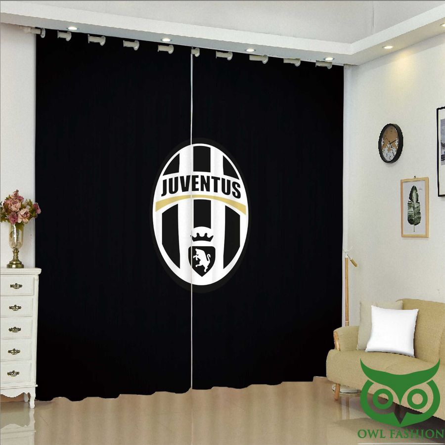 Juventus Football Club Logo In Black Windows Curtain