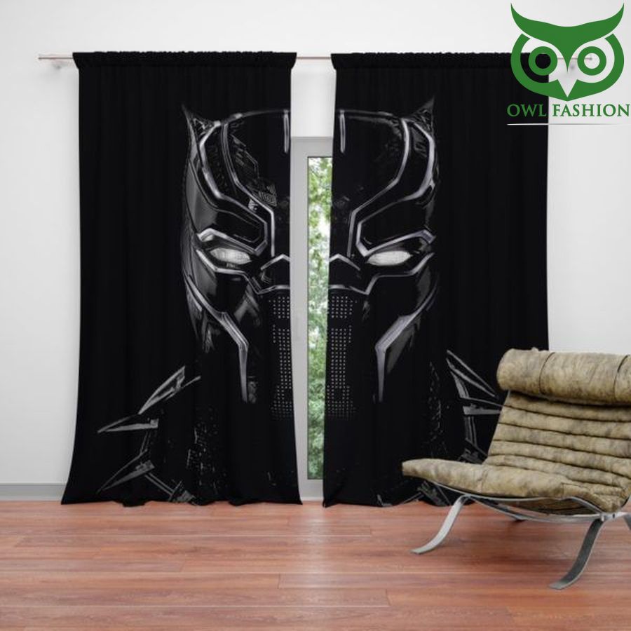 Black Panther Artwork Movie Window Curtains Home Decor