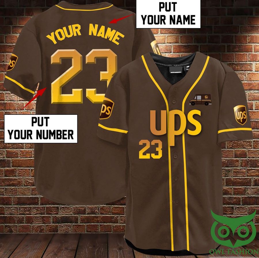 Customized Parcel UPS Brown Baseball Jersey Shirt