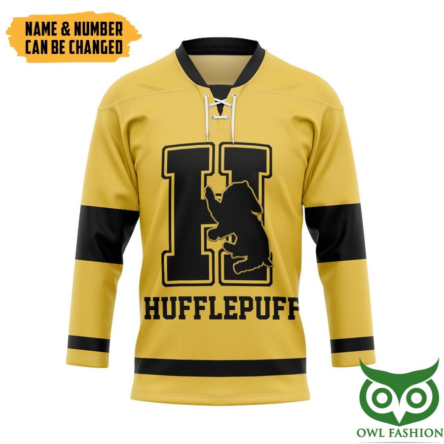 Harry Potter Hufflepuff House Custom Name Number Hockey Jersey