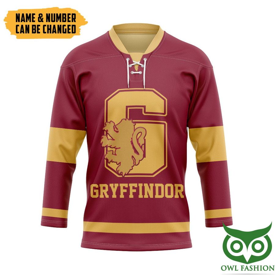 35 Harry Potter Gryffindor House Custom Name Number Hockey Jersey