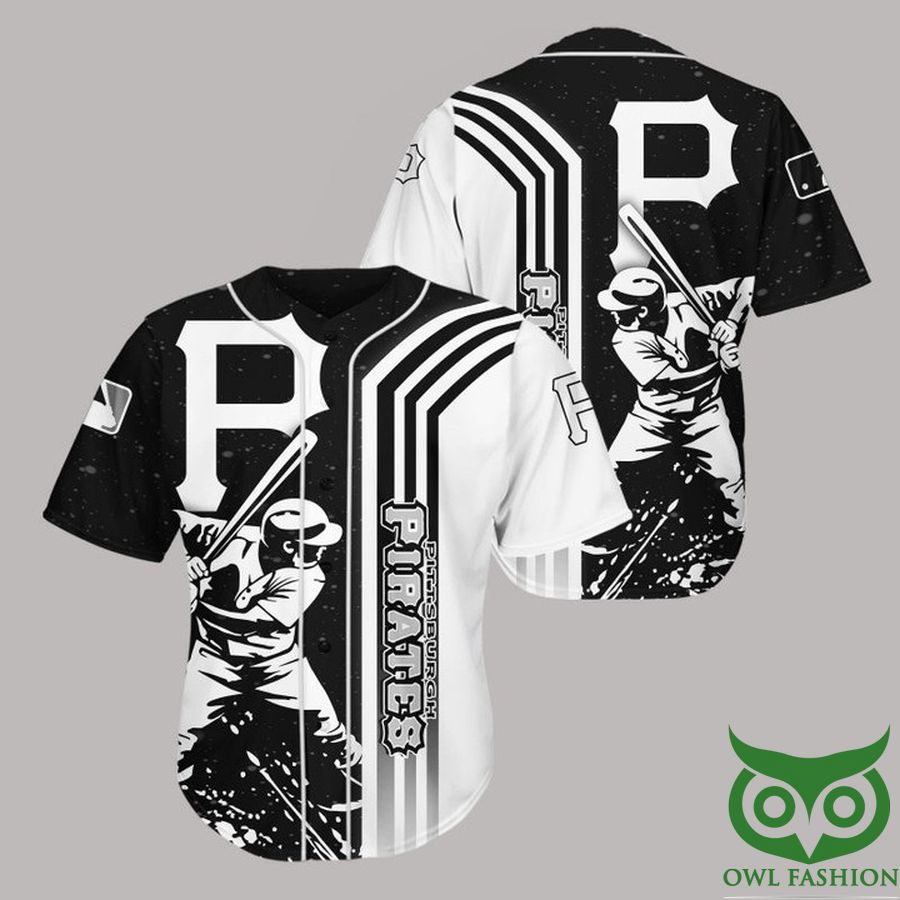 Pittsburgh Pirates Black n White Baseball Jersey Shirt