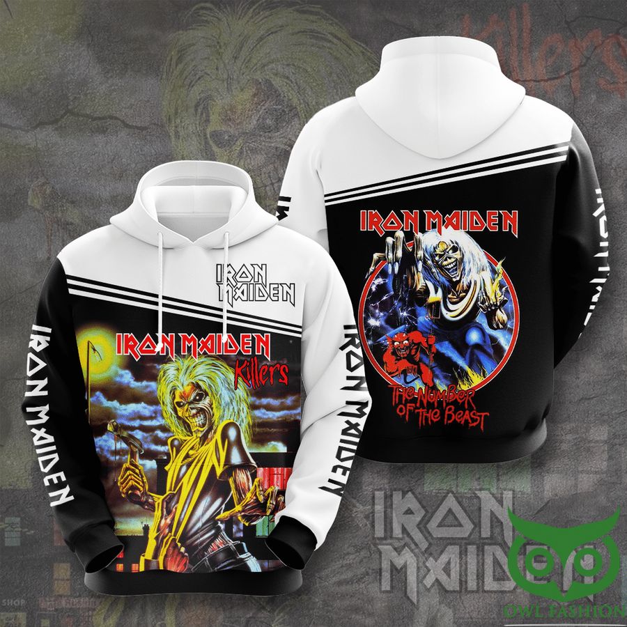 Iron Maiden Killers Horror Black and White 3D Hoodie