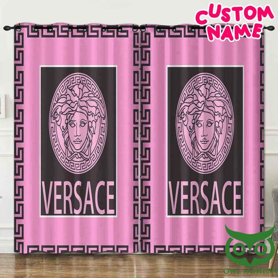 Versace Luxury Pink with Medusa Head Window Curtain