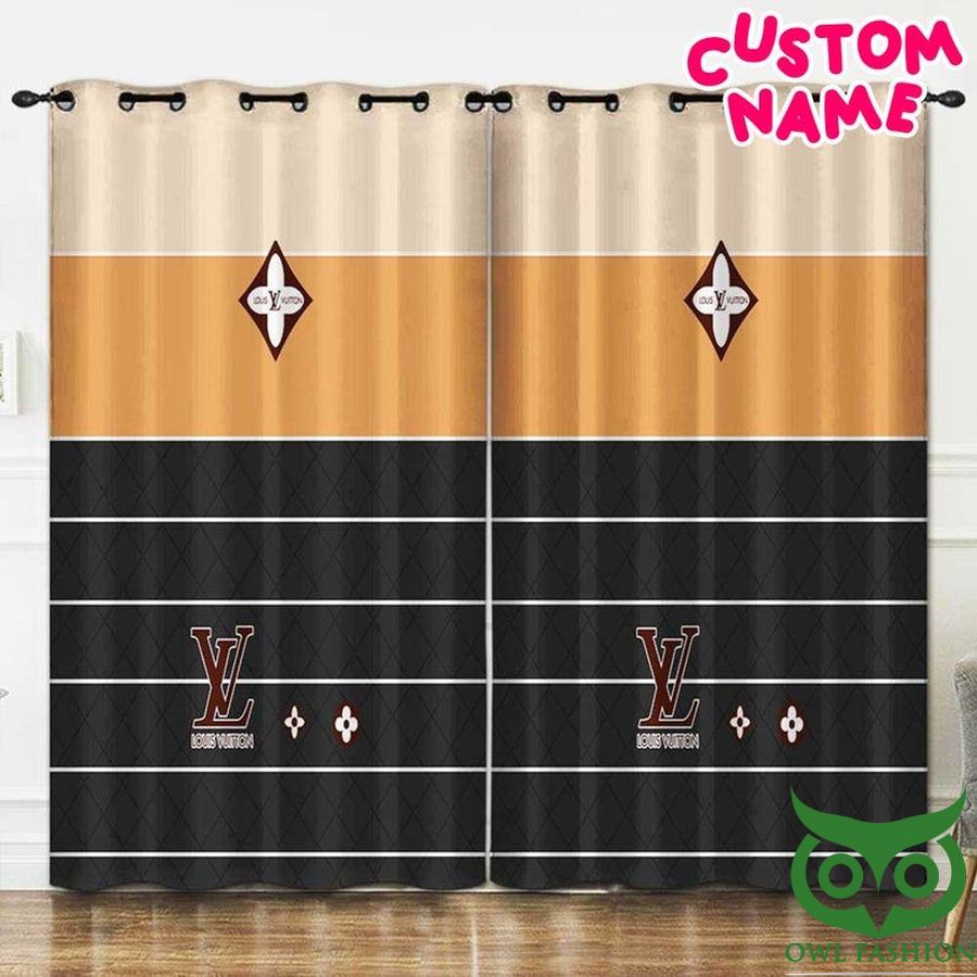 Louis Vuitton Black and Beige and Yellow Area Window Curtain