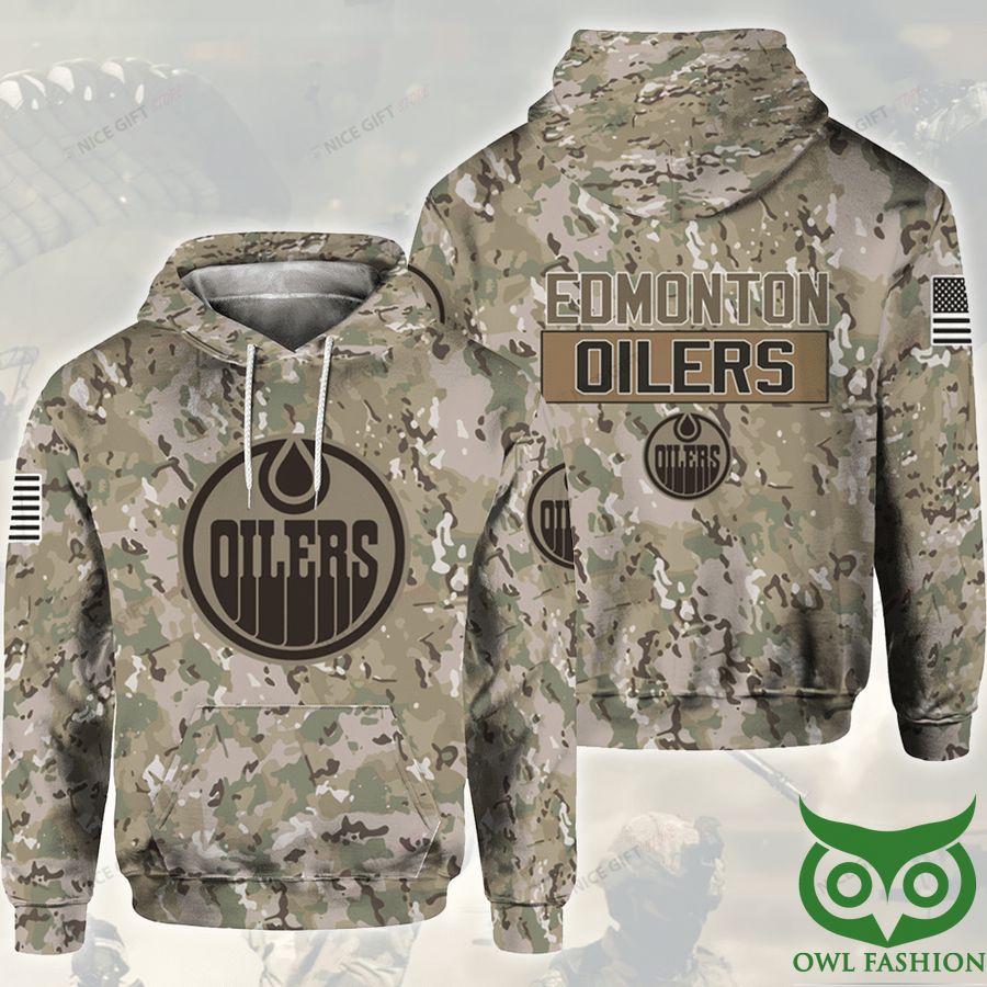 NHL Edmonton Oilers Camouflage 3D Hoodie