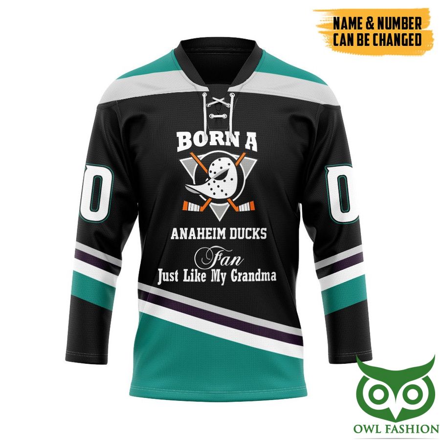 NHL Born A Anaheim Ducks Grandma Custom Name Number Hockey Jersey - Owl  Fashion Shop