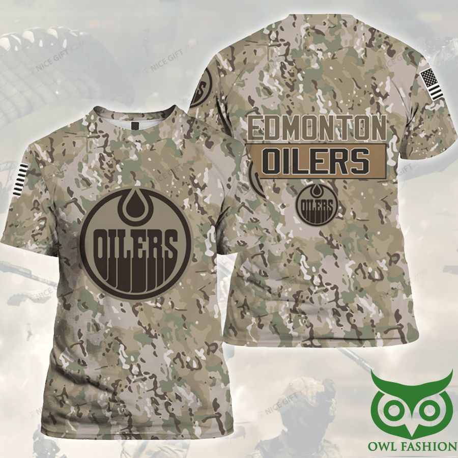 330 NHL Edmonton Oilers Camouflage 3D T shirt