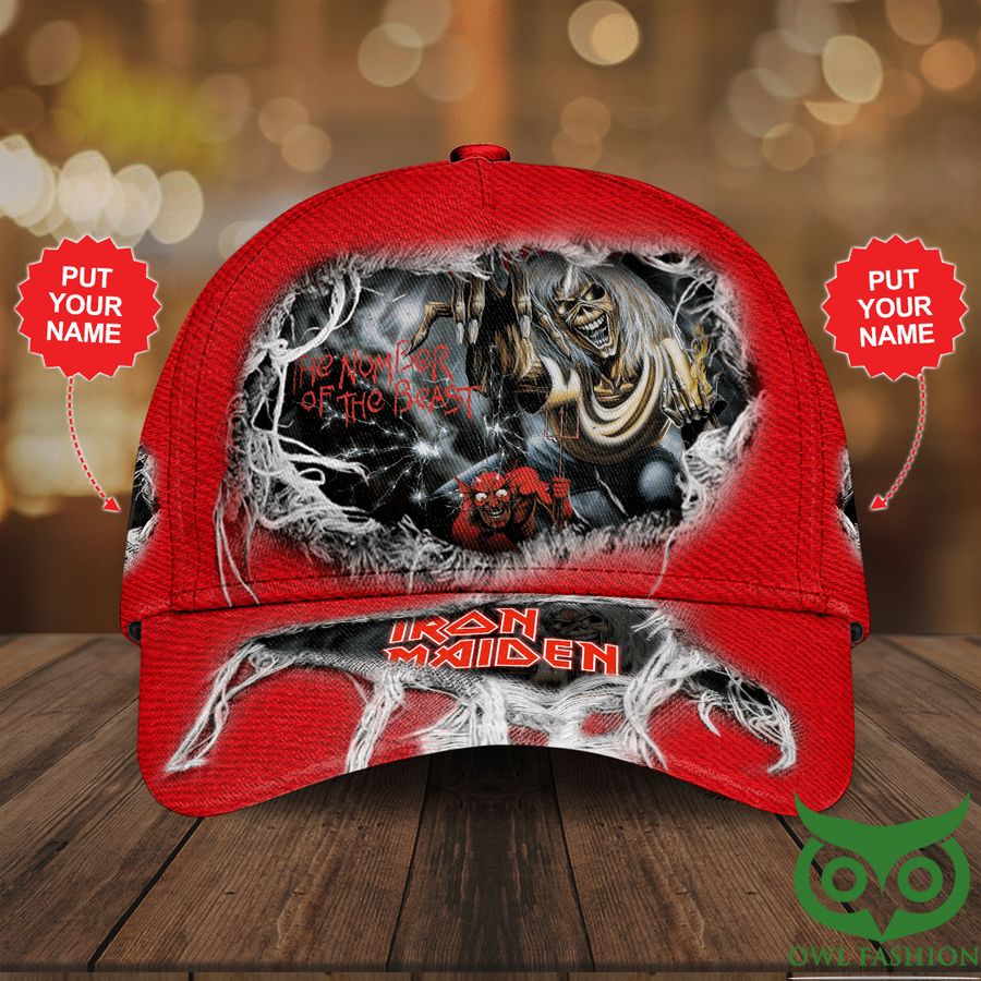 Personalized Iron Maiden Number of Beast Red Classic Cap