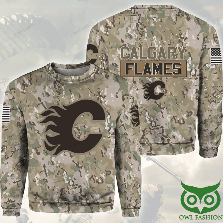 NHL Calgary Flames Camouflage Crewneck Sweatshirt