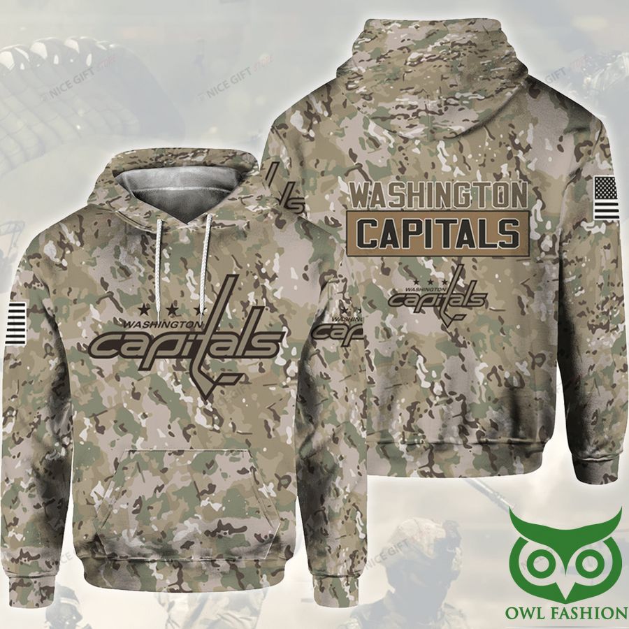 NHL Washington Capitals Camouflage 3D Hoodie