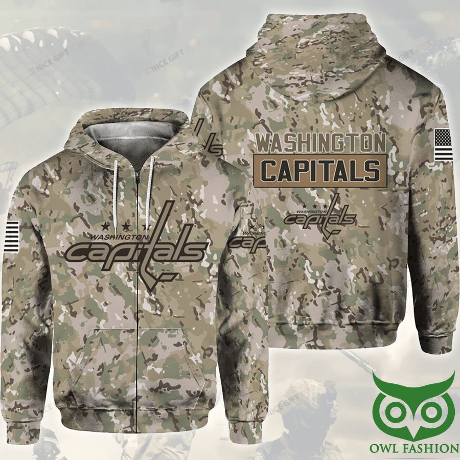 NHL Washington Capitals Camouflage 3D Zip Hoodie