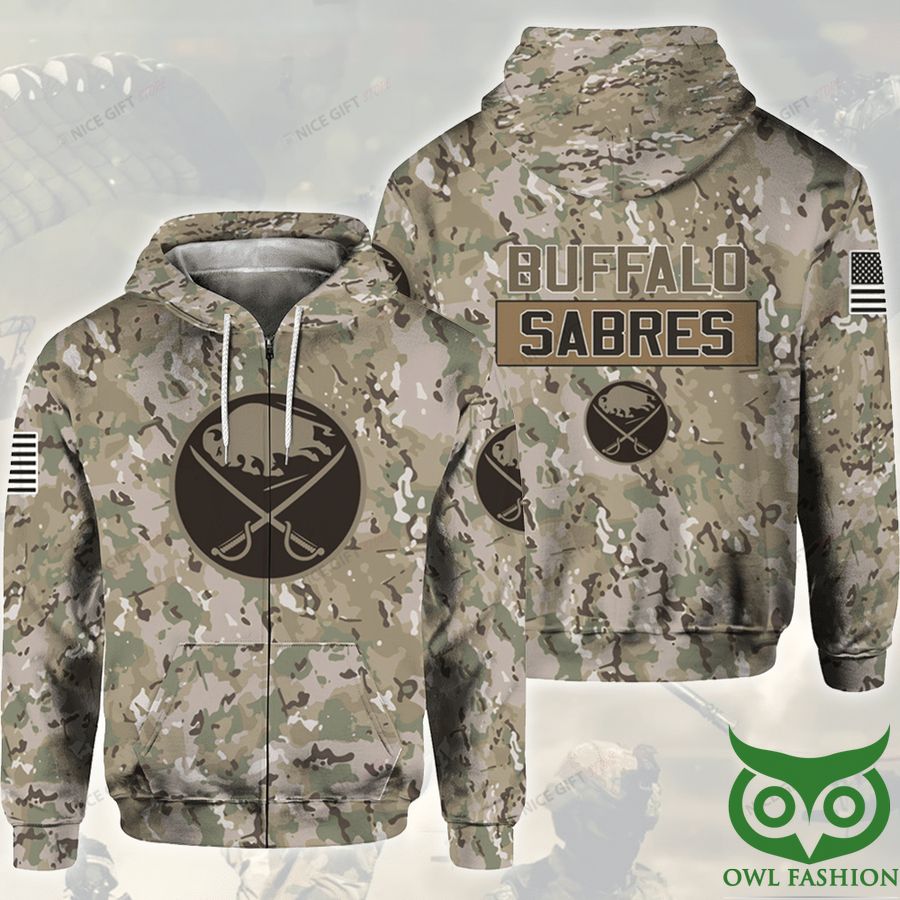 NHL Buffalo Sabres Camouflage 3D Zip Hoodie